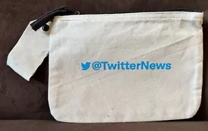 @TwitterNews canvas cloth zipper bag - rare - Picture 1 of 3
