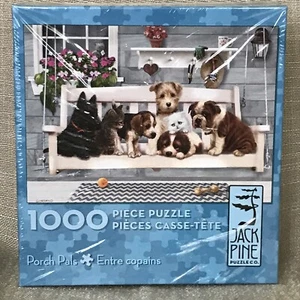 Rompecabezas Porch Pals Jack Pine 1000 piezas gatos y perros SELLADO - Imagen 1 de 4