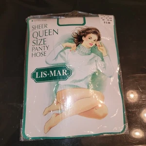 Pantimedias LIS*MAR De Colección Años 80 Nylon Blanco Transparente Queen Talla 1X-4X 160-235 libras Nuevas - Imagen 1 de 5