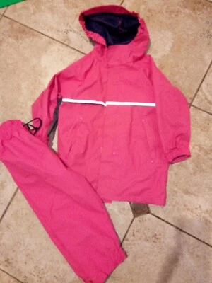 Lands’ End Girls Pink Rain Coat Jacket and pants size 4 - Image 1 of 3