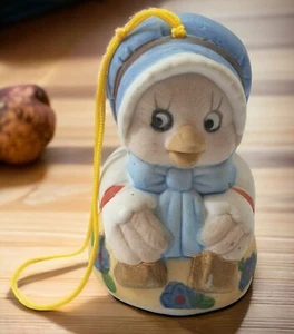 Adorno Campana Pato Navidad JASCO Vintage Madre Ganso Azul Gorro - Imagen 1 de 7