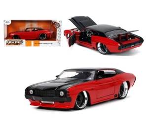 Jada 1:24 Scale 1971 Chevy Chevell Red with Black Diecast Model Car 33041 - Picture 1 of 6