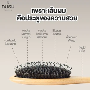Boar bristle comb reduces hair loss and makes hair shiny. - Picture 1 of 6