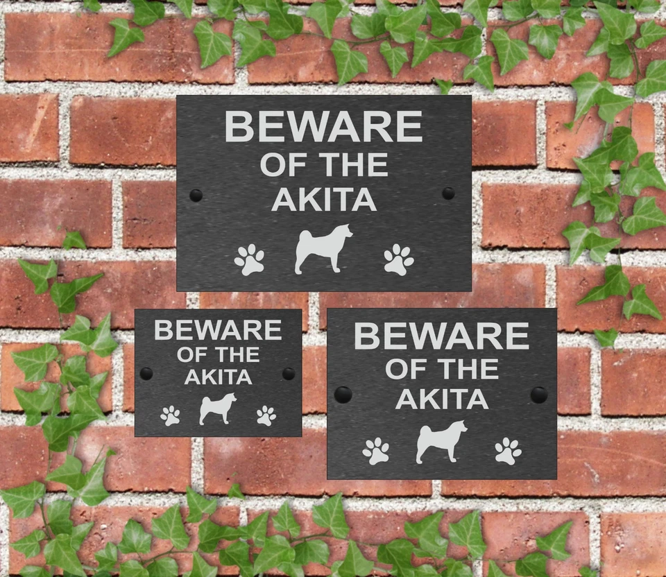Beware of the Dog Slate Door Gate House Sign 3 Sizes All Breeds available D - L - Image 1 of 2