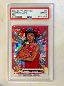 2023-24 Topps Chrome Sapphire Julian Phillips Red Refractor Rookie RC 1/5 PSA 10 - Bild 1 von 2