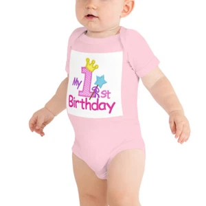 Baby Girl 1st Birthday short sleeve one piece - Picture 1 of 4