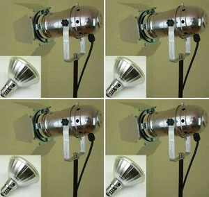 4x PAR 30 PROFI Spot Light Silber, Torblende & 11W LED Lampe, Disco Scheinwerfer - Picture 1 of 13