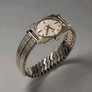 1960s Waltham Incabloc Mens Swiss Made 17 Jewels Silver Watch Bracelet - Picture 1 of 9