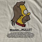Vintage Homer Simpson Shirt The Simpsons Cartoon Mmmm Mullet Parody Large