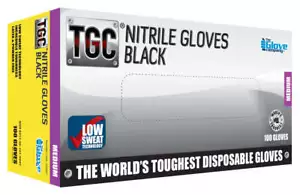 TGC Workgear Black Nitrile Gloves - 100pk - Medium - 160002 - Picture 1 of 1