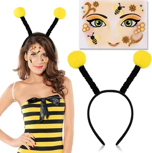 Bienen Kostüm Damen Accessoire, Bienen Haarreif Erwachsene Kinder und Gesicht Ta - Bild 1 von 7