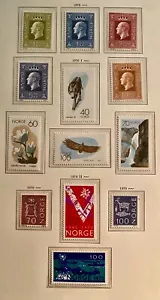 Norway MNH Lot Year 1970 King Olav Crown stamps and more NK 641 - NK 654 - Picture 1 of 1