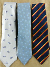 3 Made in London England Men's Ties Blue Regular Classic  Stripe Print  T49NN