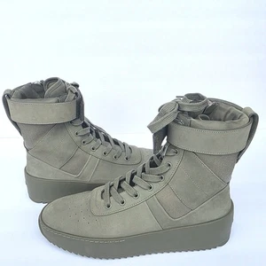 Usado en Excelente Condición Fear of God Zapatillas Militares Botas Verde Oliva Zapatos 39 Hecho en Italia - Imagen 1 de 24