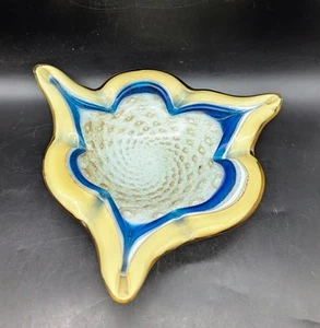 Vidrio artístico de Murano vintage de mediados de siglo "Tazón de piña" Bullicante cobre 10" - Imagen 1 de 10