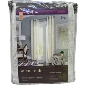 Quinta Allen & Roth Leinenmischung Elfenbein Vorhang Gardine Nickel Öse 50 x 84 {E5 - Bild 1 von 11