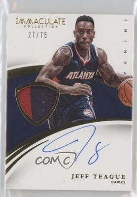 2014-15 Panini Immaculate Patch Auto /75 Jeff Teague #PA-JT Patch Auto - Image 1 of 2