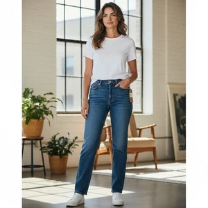 Levi's 501 Curve Stretch High Rise Straight Leg Women Jeans Dark Wash 33x30 - Picture 1 of 10