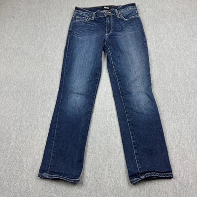 Paige Jeans Womens 23 Fits 26x26 Blue Denim Brigitte Straight Cropped Boyfriend - Image 1 of 4