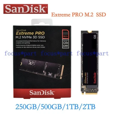 SanDisk Extreme PRO SSD 250GB 500GB 1TB 2TB M.2 NVMe 3D Solid State Drive lot - Image 1 of 4