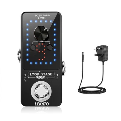 LEKATO Looper Guitar Pedal  9 Loops Guitar Effect Tuner Pedal w/ Power Adapter - Image 1 of 4