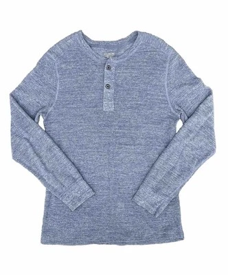 J Crew Sweater Men's Medium Rugged Cotton Henley Sweater Slim Blue Sweater - Image 1 of 4