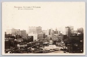 St Louis Missouri Business District Skyline Panorama RPPC Real Photo Postcard - Picture 1 of 3