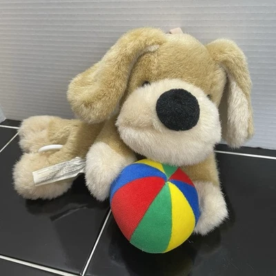 Музыкальная кроватка щенок собака тянуть плюшевый w цветной мяч Brahms колыбельная ребенка душа винтажный - Изображение 1 из 4