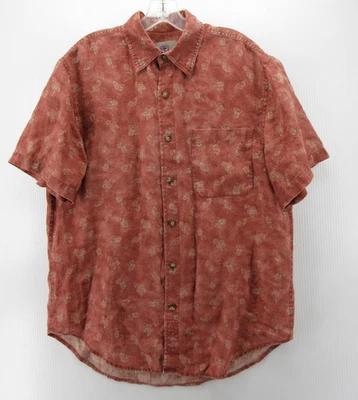 VINTAGE The Territory Ahead Shirt Men Medium Red Linen Paisley Beach Resortwear* - Image 1 of 4