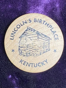 Wooden Nickel Lincolns Birthplace Kentucky Collectible Coin Buffalo Design 1.5" - Picture 1 of 3