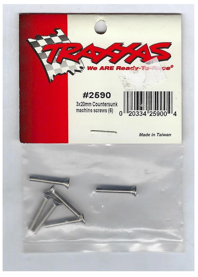 Traxxas 2590 - Screws, 3x20mm countersunk machine screws (6) NEW TRA2590 - Image 1 of 1