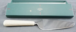 Coltello da torta lama acciaio inox manico porcellana Lenox vintage - Foto 1 di 3