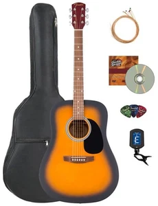 Fender Squier Dreadnought Acoustic Guitar - Sunburst w/ Gig Bag - Picture 1 of 9