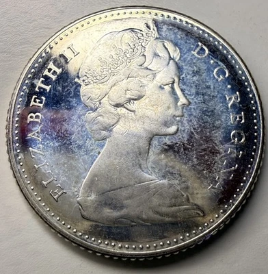 1967 Canada 10 Cents Silver Coin R50 - Image 1 of 2