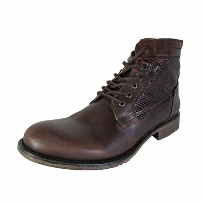 Steve Madden Mens Botas De Tobillo Con Relieve De Reptil, Cuero Marrón, US 9 - Imagen 1 de 3