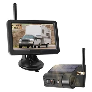 Magnetische Solar kabellose Rückfahrkamera mit 5" HD Monitor ohne Verkabelung  - Bild 1 von 8