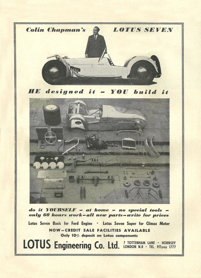 Vintage & Very Rare 1959 Lotus Seven Kit Ad Better Than Original Quality Print - Image 1 of 1