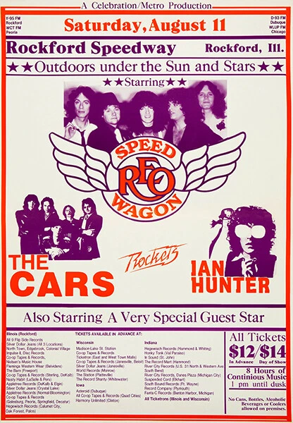 Póster REO Speedwagon - The Cars - Ian Hunter - 1979 Foto 1 de 1