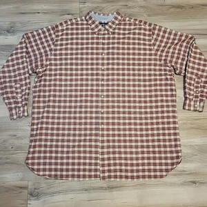Ralph Lauren Poloshirt Herren Small 4XLT Rot Kariert Knopfleiste Langarm Baumwolle - Bild 1 von 9