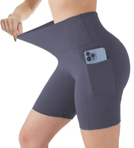 Biker Shorts for Women High Waist Yoga Shorts 6" Inseam Tummy Control Gym Sho... - Picture 1 of 6