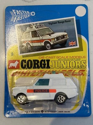 TARJETA FOTOGRÁFICA CORGI JUNIORS 9 VIGILANT POLICE RANGE, WHIZZWHEELS, COMO NUEVA, MUY NUEVA. Foto 1 de 4