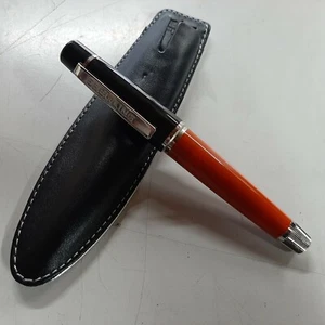 BREITLING Ballpoint pen with leather pouch - Authentic - Picture 1 of 2
