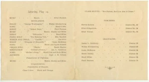 Programa de graduación de escuelas del distrito de Springdale de Kansas 1906 - Imagen 1 de 2