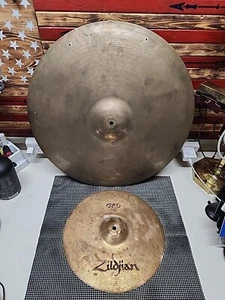 Vintage Zildjian 22" Avedis Genuine Turkish Cymbal- USA & 13" Hi Hat Top ZBT - Picture 1 of 16