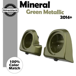 6.5" Speaker Pods Lower Vented Fairings MINERAL GREEN METALLIC For Harley 2014+ - Picture 1 of 5