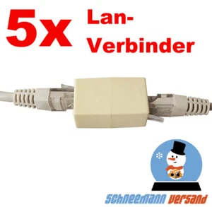 Set 5x RJ45 LAN CAT5e BuchseAdapter Netzwerk Verlängerung  DSL Netzwerk Kupplung - Afbeelding 1 van 8