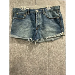 BDG Jeansshorts hoher Bund ausgefranster Saum blau Jeansshorts Damen Größe 32 - Bild 1 von 8