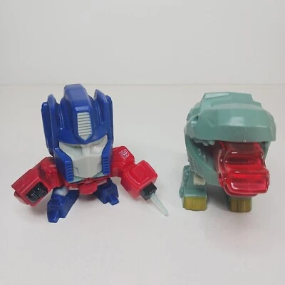 Optimus Prime & Grimlock 3" McDonald's  Transformers Happy Meal Toy Light Up  - Image 1 of 4