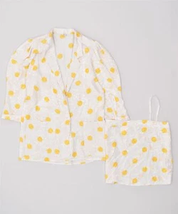 VINTAGE Womens 2 Piece Set EU 38 Medium Yellow Polka Dot Polyester OS05 - Picture 1 of 7
