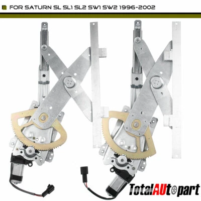 2x Window Regulators w/ Motor Front Left & Right for Saturn SL SL1 SL2 SW1 SW2 - Image 1 of 4